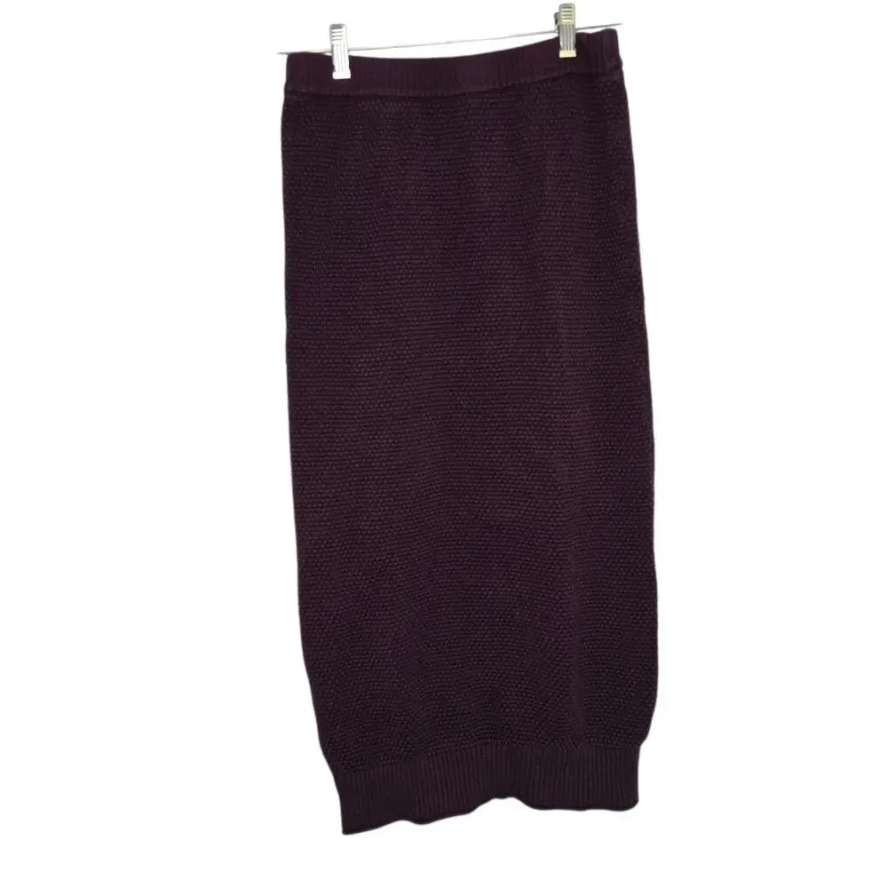 Free People Beach Womens Hailee Knit Midi Skirt Waffle Sweater Comfortable Small
